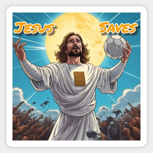 Jesus Saves (A Soccer Ball) Sticker